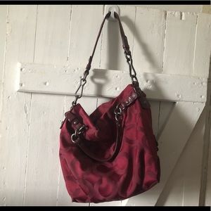 Burgundy Coach Shoulder Bag